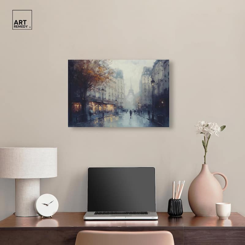 Foggy Paris Canvas by Art Remedy, Gallery Wrapped