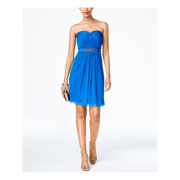 strapless knee length cocktail dress