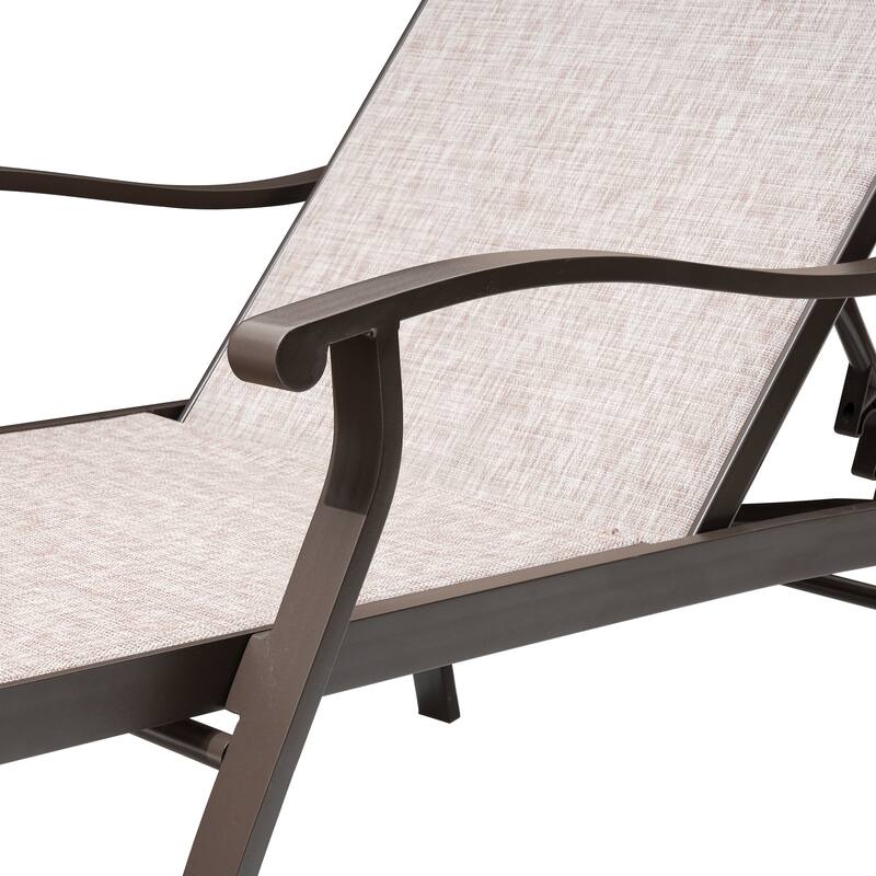 Pool Sunlounger Chaise Lounge Set with 2-piece Lounge Chairs and Side Table - See Picture