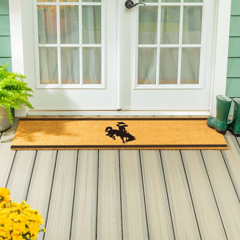 University of Wyoming Monochrome Indoor/Outdoor Coir Door Mat - 60" x 24"