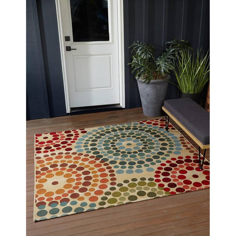 Outdoor Ucul Collection Area Rug - Beige - 10' Square