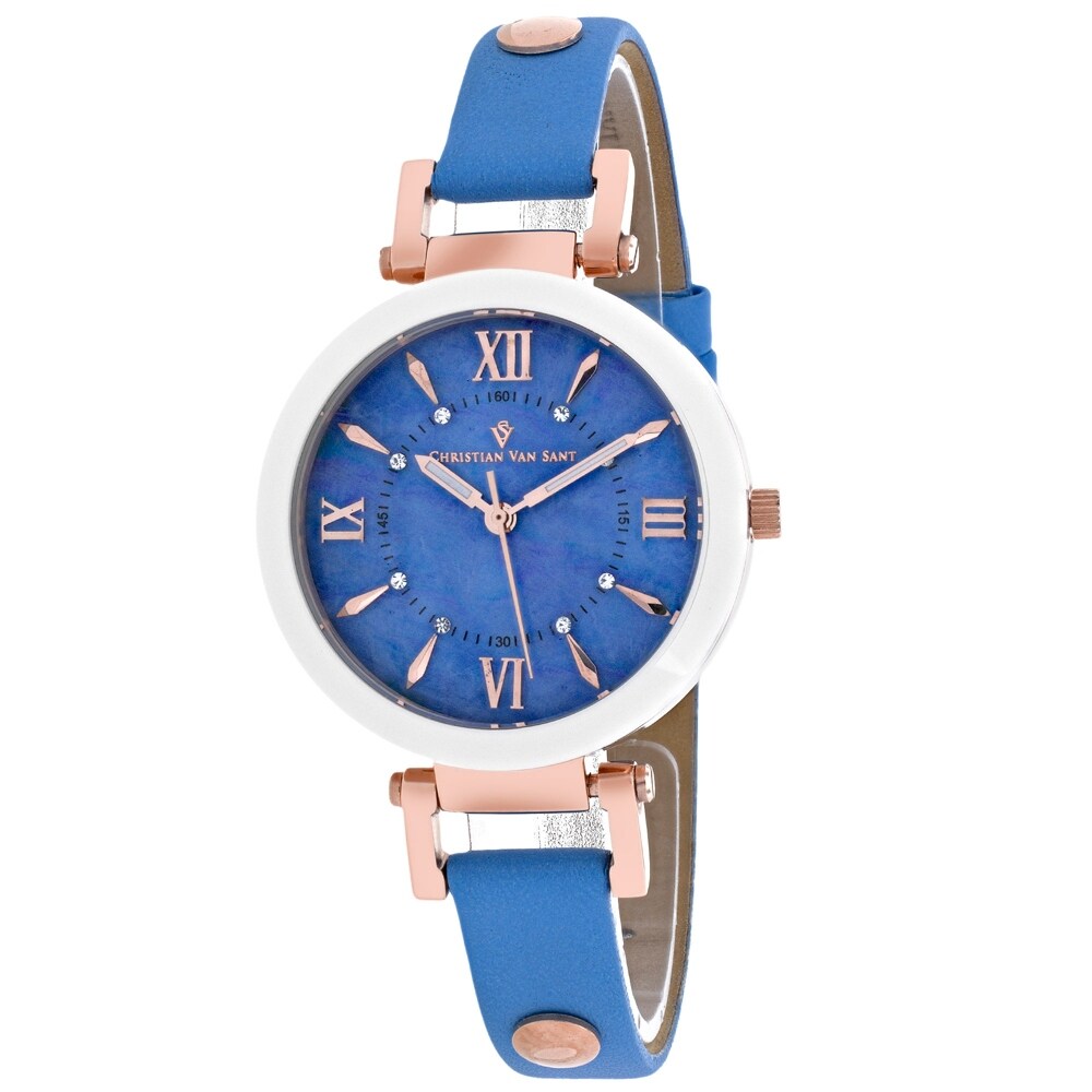 Christian Van Sant Women's Petite Blue MOP Dial Watch - CV8165 - One Size