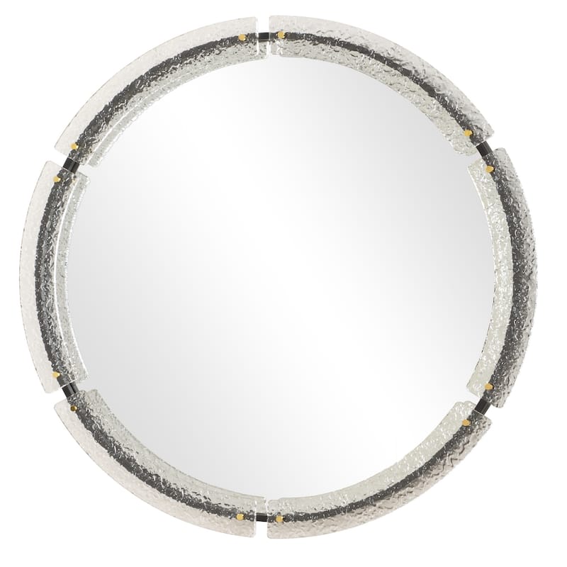 Framed Crystalline Round Wall Mirror - 37.75"