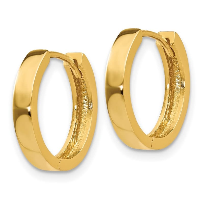 Curata 14k Yellow Gold Solid Hinged Polished 11x3mm Huggies Earrings