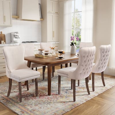 Upholstered Wing Back Dining Chair (Set of 6)