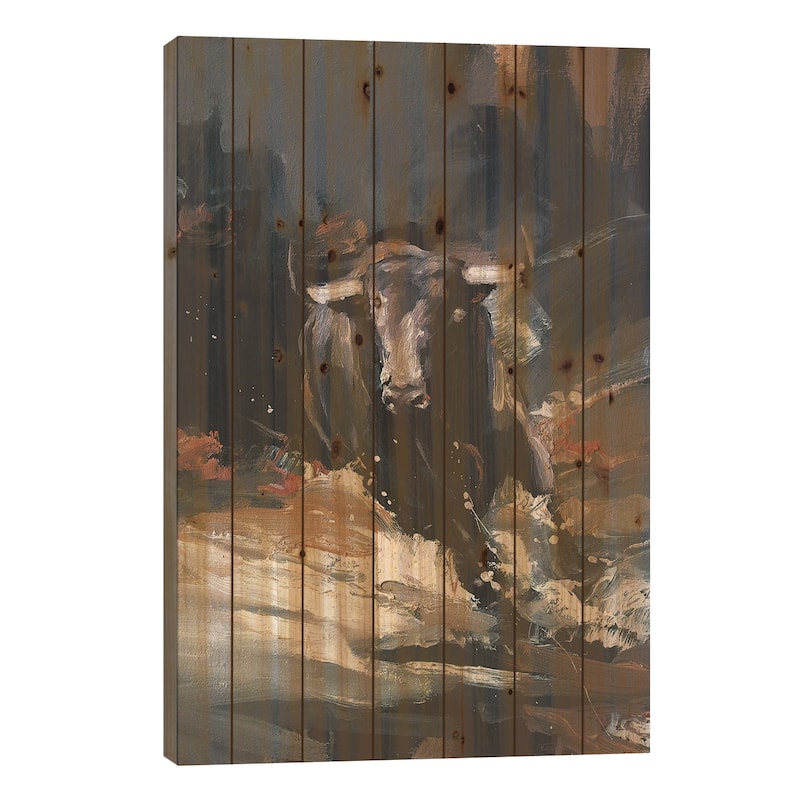 Tempest II Print On Wood by Zil Hoque - Multi-Color - 40x26x1.5