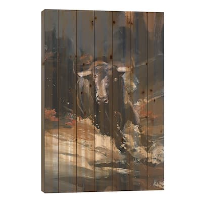 Tempest II Print On Wood by Zil Hoque - Multi-Color