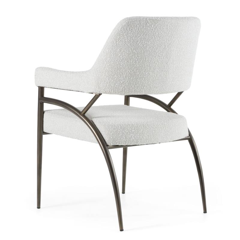 Modrest Betty Modern Off-White Fabric & Bronze Dining Chair