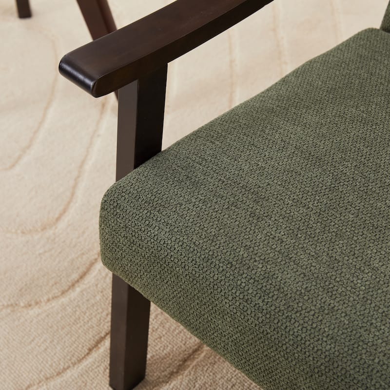 Accent Chair, Mid-Century Modern Armchair with Solid Wood Legs, Reading Leisure Chair with High Back for Living Room
