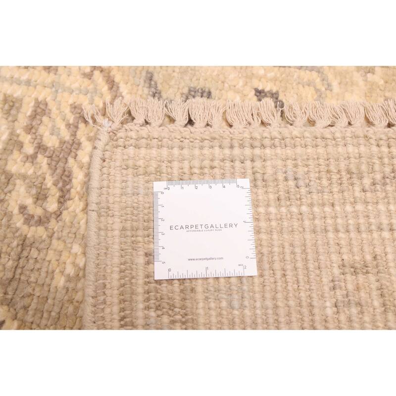 ECARPETGALLERY Hand-knotted Kavya Oushak Light Khaki Wool Rug - 5'11 x 9'0