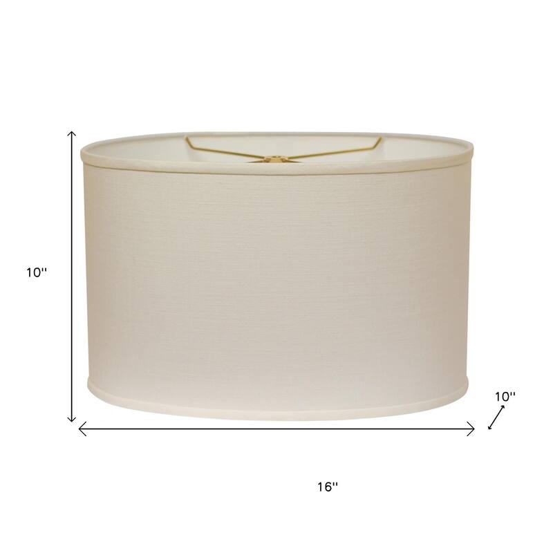 HomeRoots White Linen Oval Lamp Shade - 16