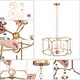 preview thumbnail 10 of 9, Lora French Country Drum Chandelier 4-light Candle Wagon Wheel Lighting for Dining Room
