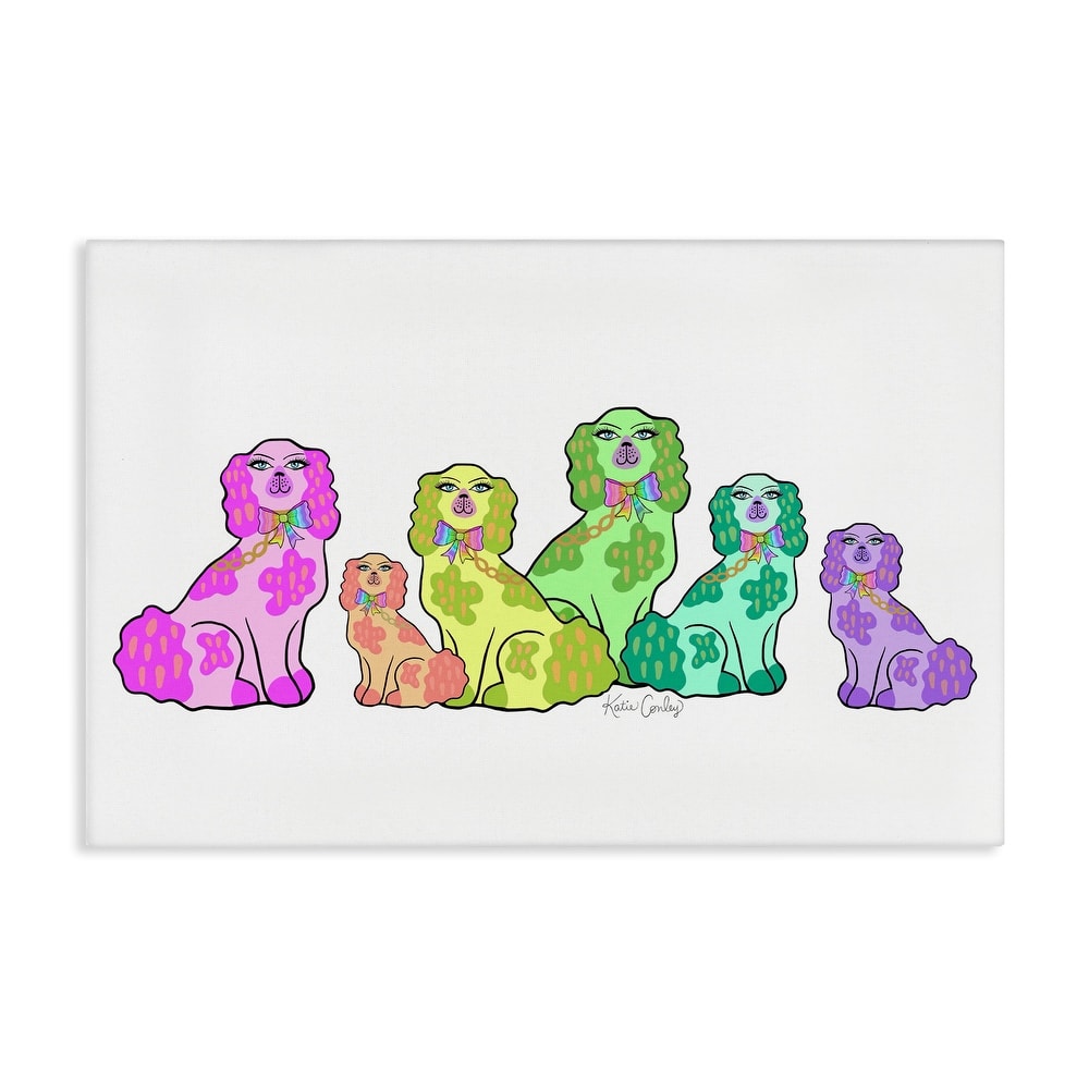 Stupell Colorful Posh Pooches Canvas Wall Art Design By Katie Conley