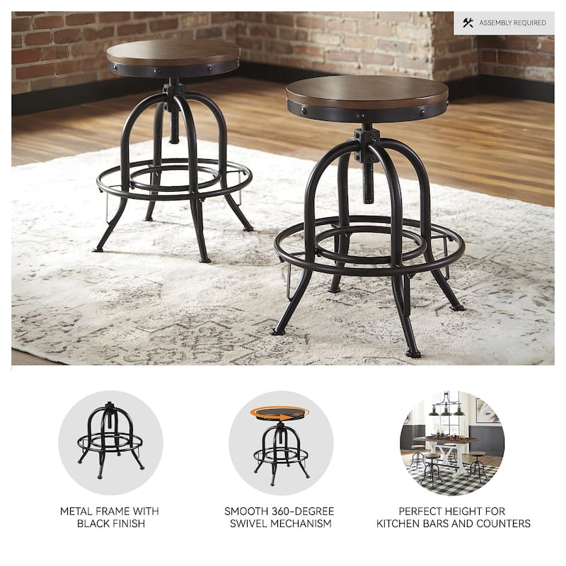 Signature Design by Ashley Lier Swivel Counter Height Stool (Set of 2)