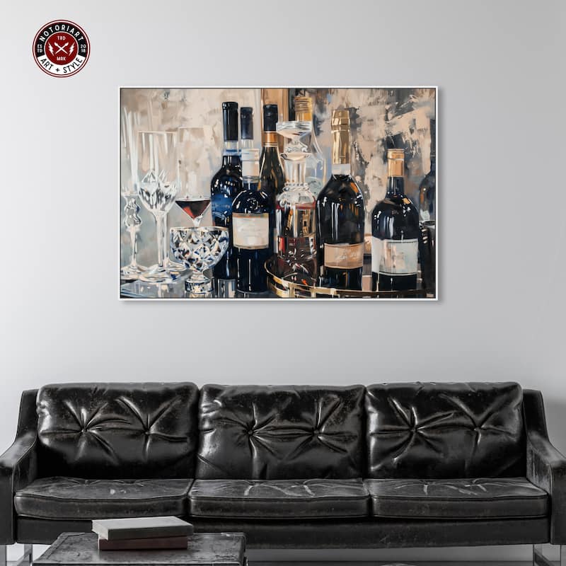 Notoriart Bar Table Classics Framed Bar Cart Art For Men