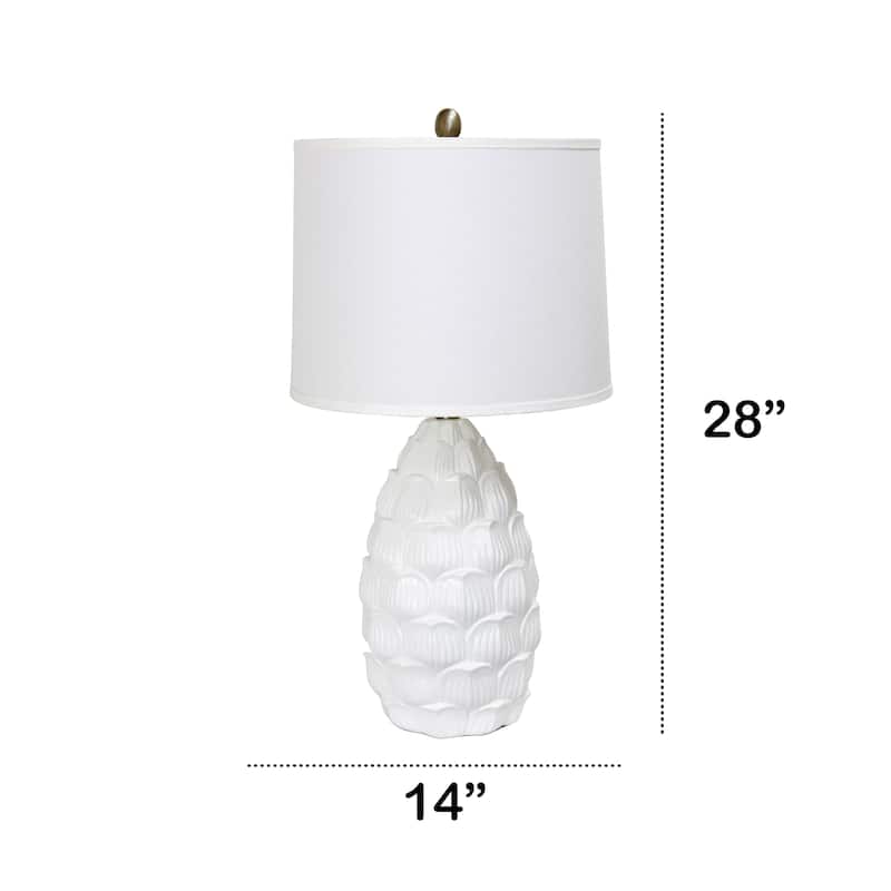 Lalia Home 28" Tall Coastal Seashell Table Lamp with White Shade - 28