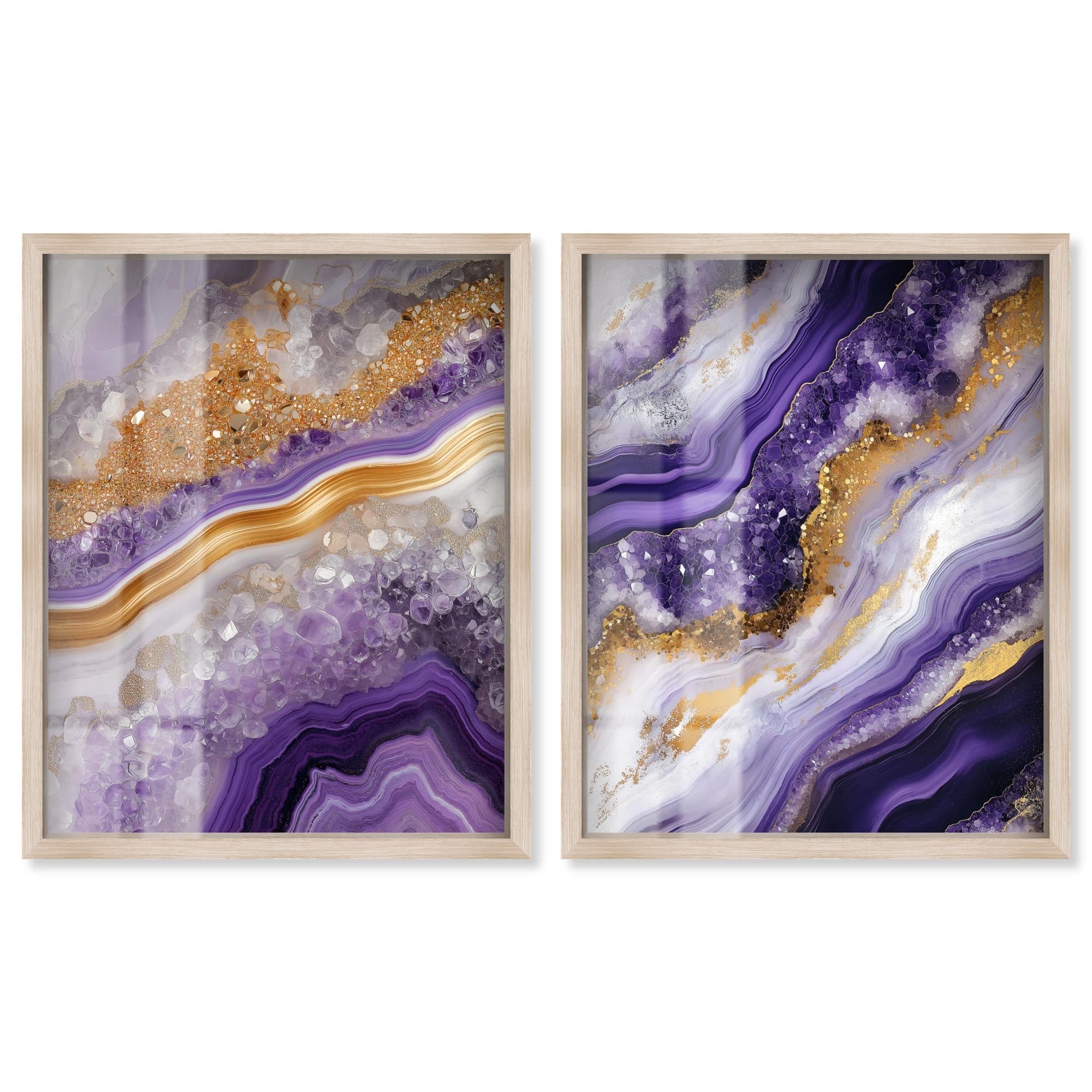 Glamorous Geode Luxe Agate Decor Set of 2 Shadowbox Print by Art Remedy