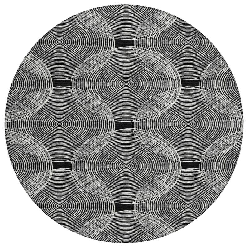 Machine Washable Indoor/ Outdoor Modern Pune Chantille Rug