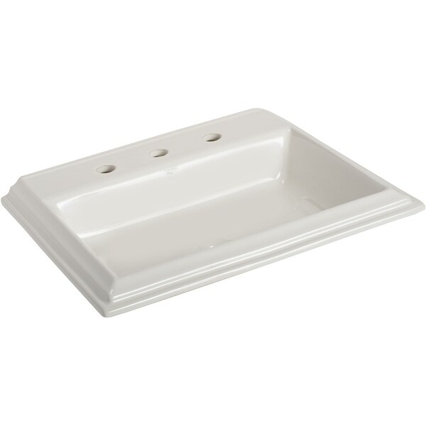 Mansfield 254-8 Brentwood 22-7/16" Vitreous China Drop In Bathroom Sink with 3 Faucet Holes at 8" Centers and Overflow - White