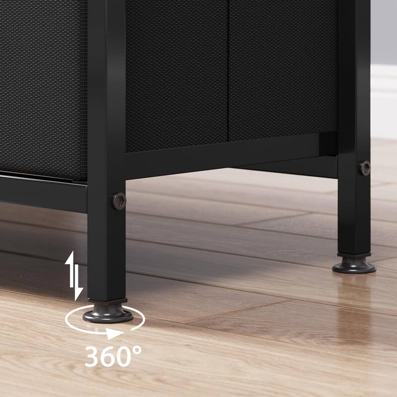 TV Stand with 3 Fabric Drawers, TV Cabinet for 55 Inch TV