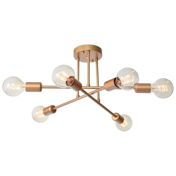 6 - Light Modern Metal 23.62'' Sputnik Semi-Flush Mount