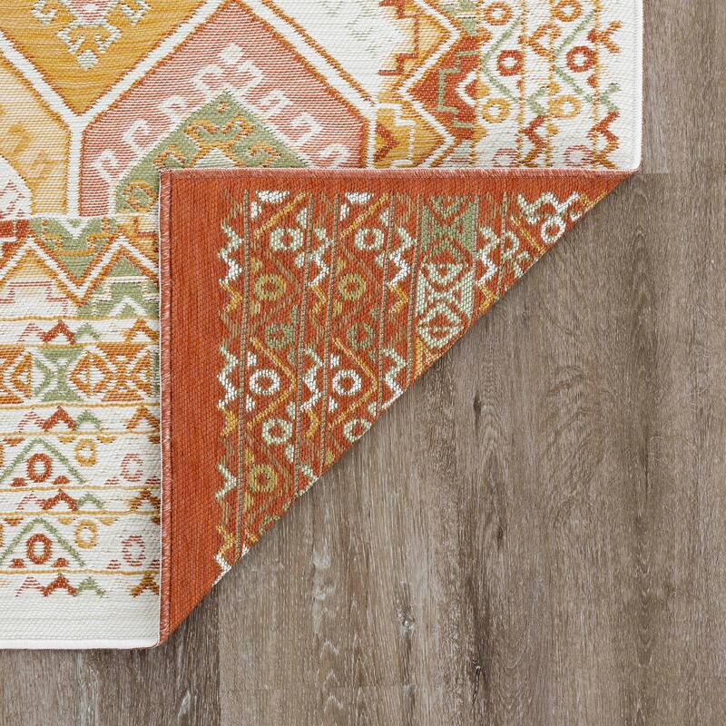 Alfresco Nautical & Coastal Geometric Reversible Indoor/Outdoor Area Rug