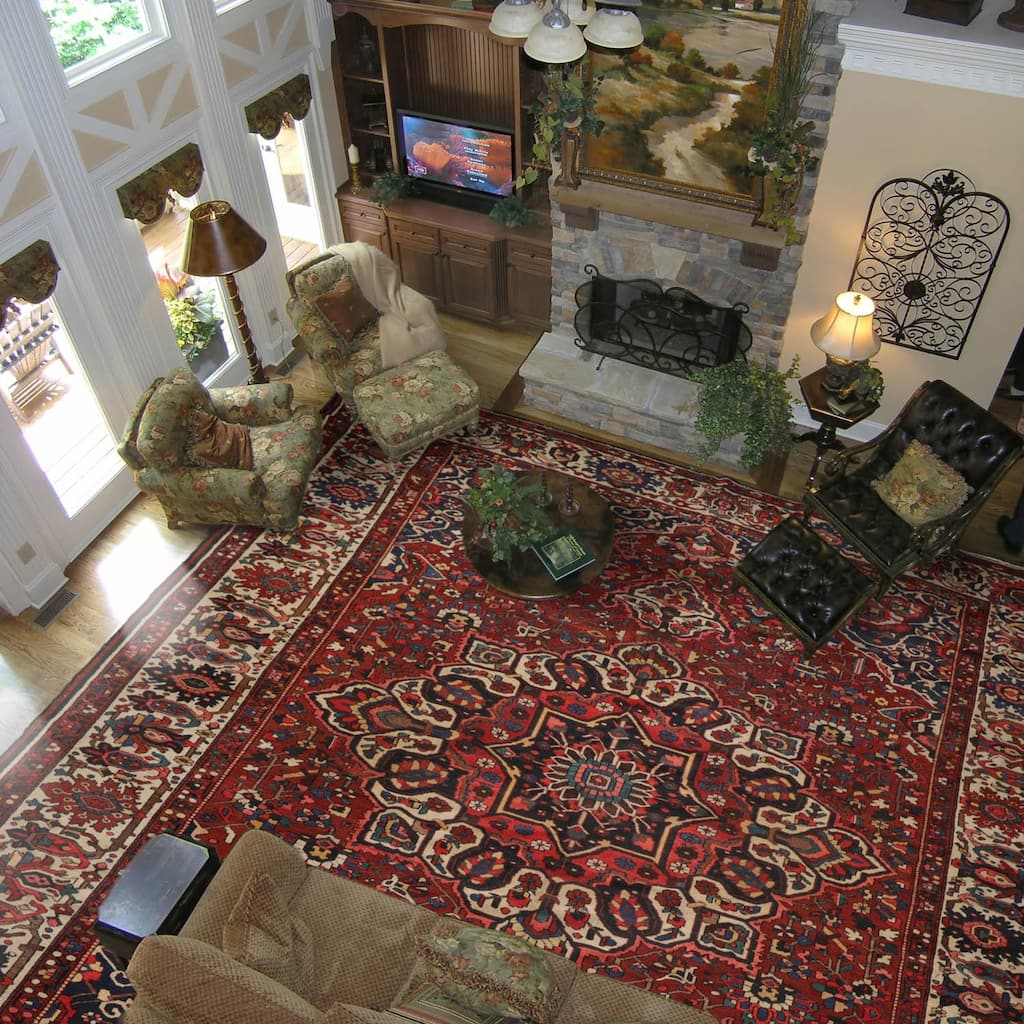 Hand Knotted Bhakhtiari Rust,Ivory Wool Traditional Oriental Area Rug - 11' 4'' x 16' 1''