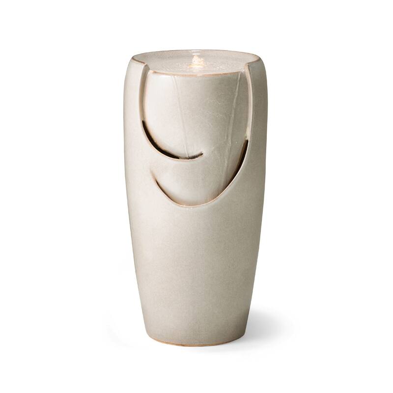 Glitzhome 30"H Oversized LED Ceramic Fountain