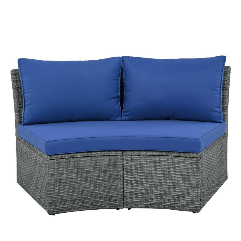10-Piece Outdoor PE Wicker Sofa Set with Cushions