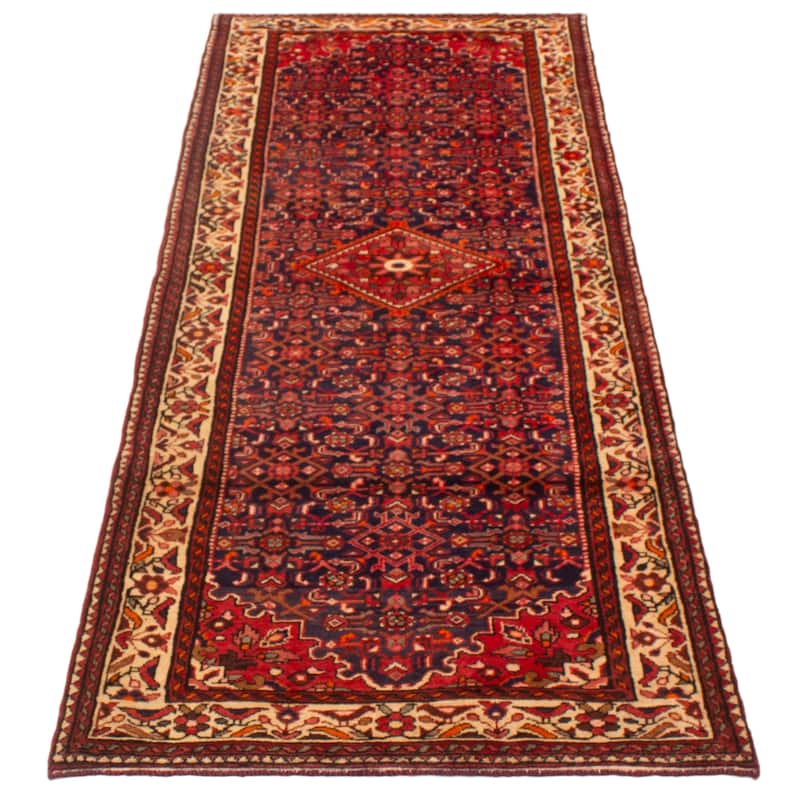ECARPETGALLERY Hand-knotted Andelz Navy Wool Rug - 4'0 x 11'3