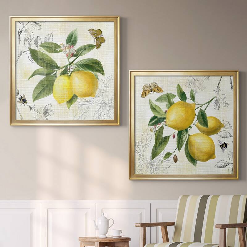 Linen Lemons I Premium Framed Canvas - Ready to Hang