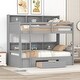 preview thumbnail 7 of 8, Twin Size Bunk Bed with Built-in Shelves and Storage Drawer Grey