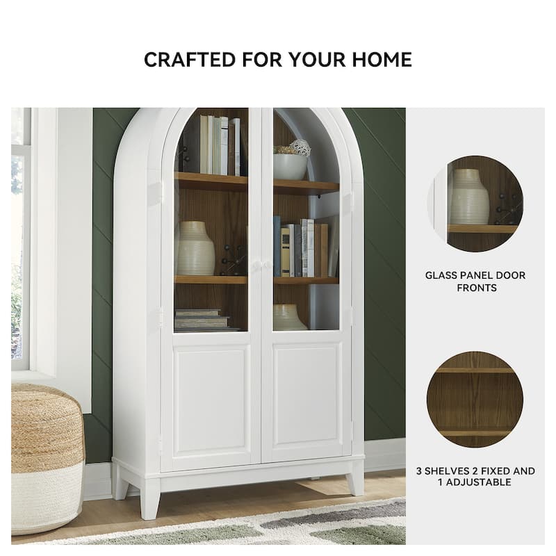 Signature Design by Ashley Dagandale White/Brown Accent Cabinet - 40" W x 16" D x 74.13" H