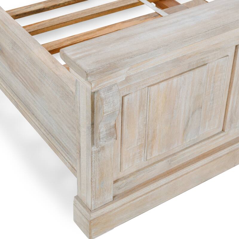 Classic Home Adelaide Mango Wood Bed in White Wash