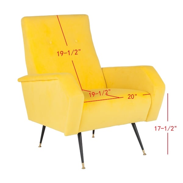 SAFAVIEH Mid-Century Modern Retro Aida Velvet Yellow Club Chair
