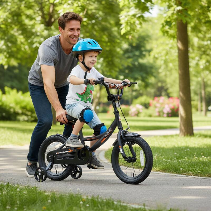 Costway 14" Kids Bike with Removable Training Wheels Adjustable Seat & - See Details
