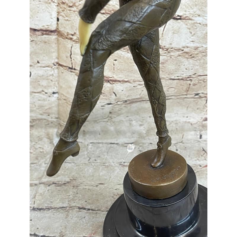 Signed D.H Chiparus Napoleon Dancer Bronze Marble Statue Sculpture Figurine Deco