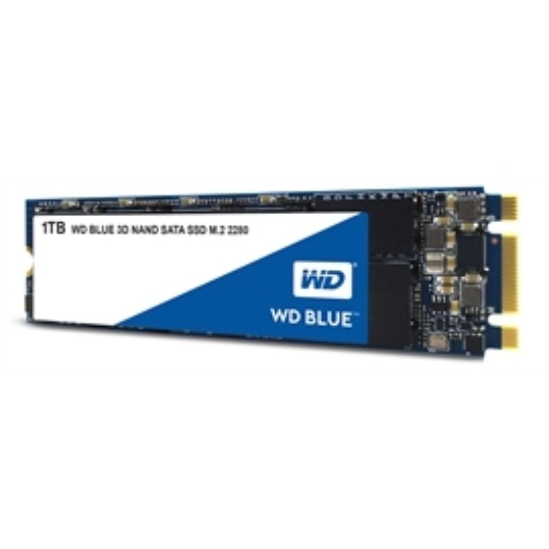 Western Digital SSD WDS100T2B0B 1TB M.2 2280 SATA III 6Gb/s Blue 3D NAND Retail - Pictured