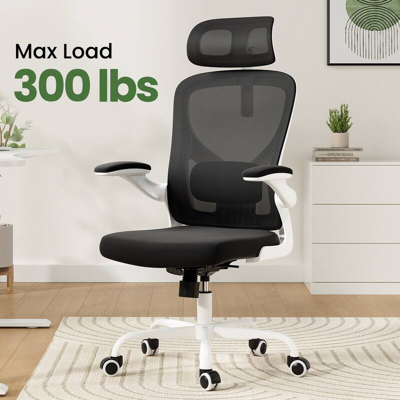 Ergonomic Office Chair With Headrest,High Back Computer Chair With Armrests And Adjustable Lumbar Support