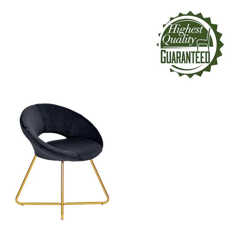 Porthos Home Reine Leisure Accent Chair, Velvet Upholstery, Gold Legs