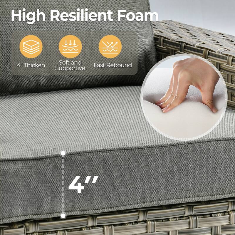 HOOOWOOO 8-piece Wicker Patio Furniture Swivel Chair Set