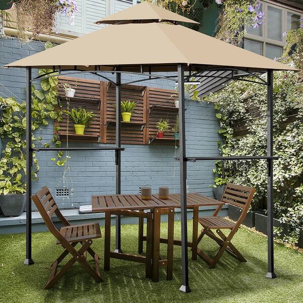 Shop Costway 8 X 5 Outdoor Patio Barbecue Grill Gazebo W Led