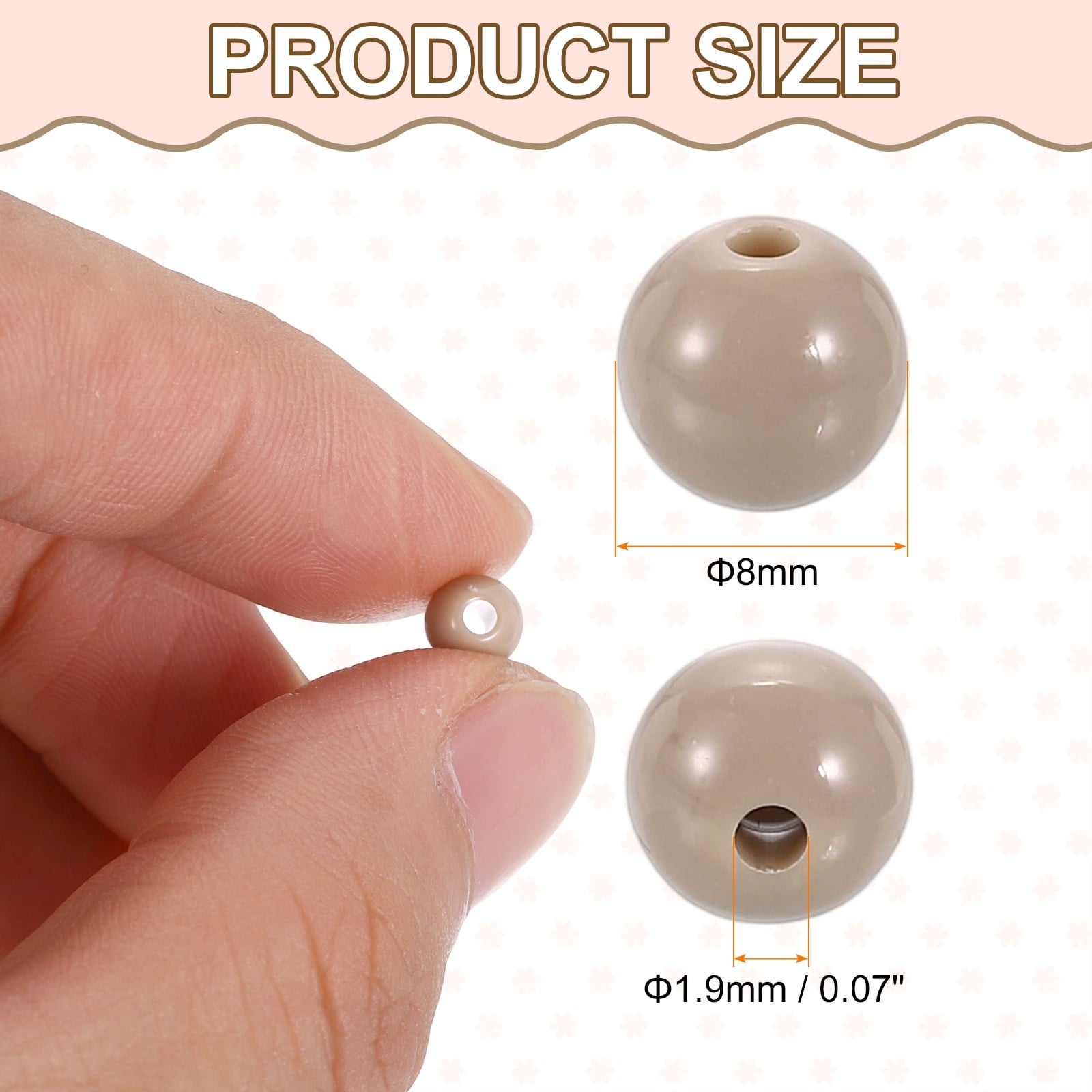 Acrylic Round Beads Plastic Resin Smooth Balls Loose Bead for Jewelry Making Bracelets Necklace Earrings