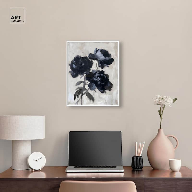 Peonies in Shadow Canvas by Art Remedy