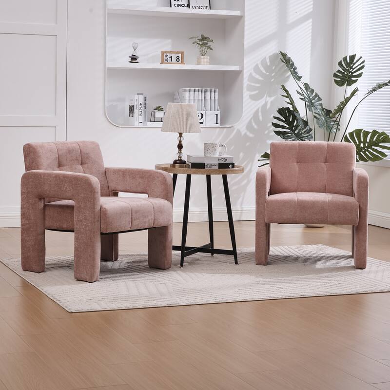 Modern Minimalist Single Armchair, Upholstered Accent Chair for Living Room, Bedroom, Office, Nordic Style Single Sofa Chair
