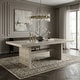 preview thumbnail 1 of 3, Furniture of America Durem II Modern 86-inch Solid Wood Dining Table with Trestle Base Tawny Brown