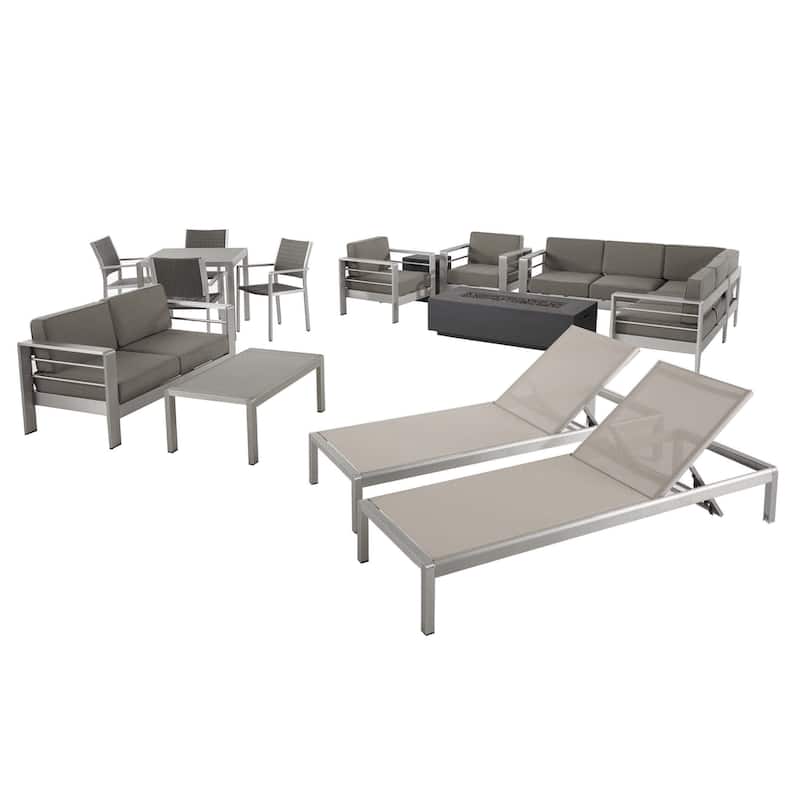 Carol Outdoor Conversation Set by Christopher Knight Home - Dark gray
