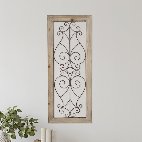 Hastings Home Metal and Wood Wall Hanging Panel. Opens flyout.