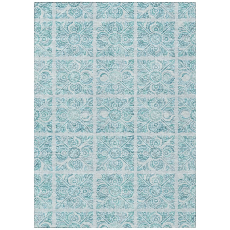 Machine Washable Indoor/ Outdoor Chantille Mosaic Rug