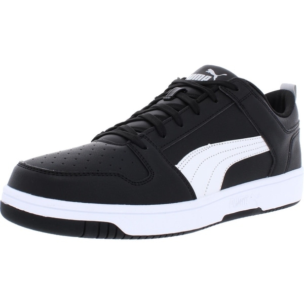 mens black leather puma trainers